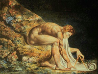 William Blakes maleri av Isaac Newton som kartlegger naturen.