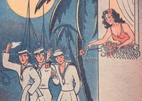 . Suosittu laulu muuntui myös kuviksi. Aila Kolat maalasi kokonaisen postikorttisarjan 1940-luvulla. (Kuva: J. Pohjanmiehen arkisto)