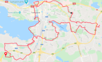 Ympäri ämpäri Tamperetta.