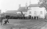 Bowling green at the back of the World's End - action shot c.1910