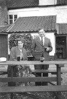 Stan Morris enjoys a pint with Ruby Howes