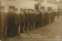 2nd from left: Rev Charles Ramsay (when Rector of East Carleton) with the Special Volunteers he helped found.