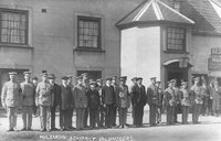 Outside their HQ - the World's End - with uniforms