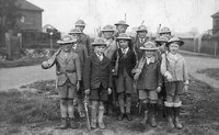 The Royal St. Omer Close Home Guard - founded by lads living in the close during WW2. Photo probably taken in 1941.