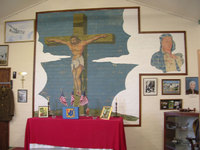 Wall painting in the old base Chapel - now part of the museum