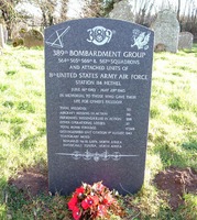 Memorial in Hethel churchyard giving details of ops.