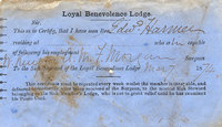 Medical certificate with records of the Mulbarton branch of the Oddfellows