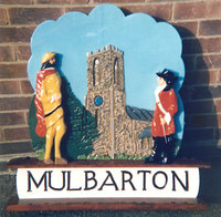 Village sign before being erected. It was the final tribute to the Queen's Silver Jubilee.