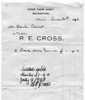 Bill for manure sold from the dairy