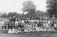 Mulbarton School, 1954. Back row, far right, Mr J A Hornsby; back row, far left, Mr Cobb, Junior teacher and Acting Head 1948-9.