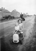 Mrs Gent's daughters playing in Cuckoofield Lane c.1953