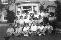 Boys at Bracon Lodge with Dr. Fletcher after Saturday morning games – football in winter; cricket in summer (and a drink of lemon barley afterwards!)