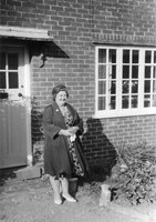 Lilian Mickleburgh outside the family home in St Omer Close. Later she moved to a bungalow built by one of her sons.