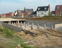 Beginning to cover the holding tank by Cuckoofield Lane, Sept. 2004