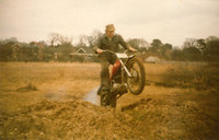 Jim Rump on a friend’s bike on the building site at the far end of Southern Reach in 1973.