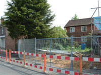 Former bakehouse, converted into a house, revealed when the B1113 was widened in 2005. Far left is Butler House, once Cracknell's shop.