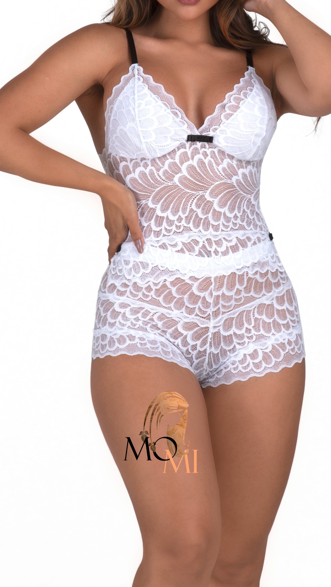 Macaquinho body short doll em renda e tully - branco - pimenta sexy - R$  55.10, cor Branco #4866, compre agora | Shafa