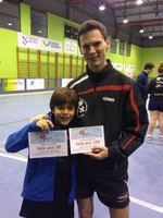 Yo con Dani con nuestros premios en Oroso