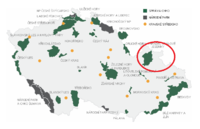 mapa de la localització del paisatge protegit de Jeseníky