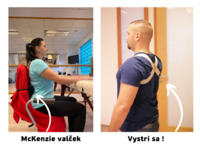 Pomôcky - Vystrisa! a McKenzieho valček na driekovú chrbticu, správne držanie tela