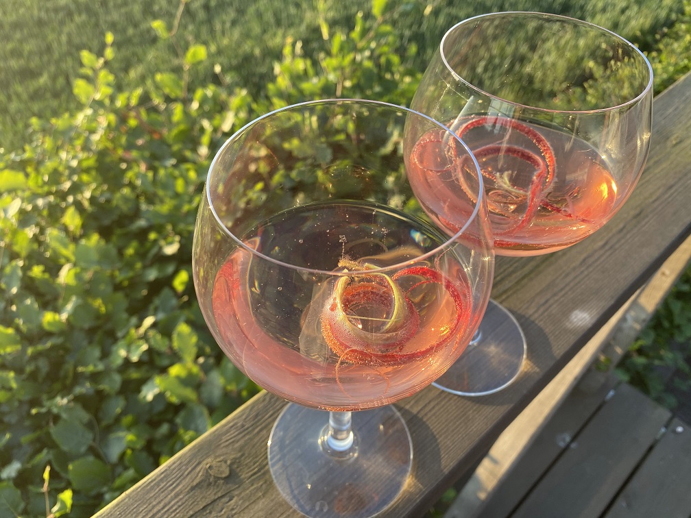 Drink. Rabarber gin. Kan man lide rabarber, og kan man lide gin, er her