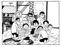 石森章太郎『トキワ荘物語』より、中央が長谷邦夫