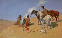 Kouřový signál. Zdroj: Wikipedie, Frederic Remington