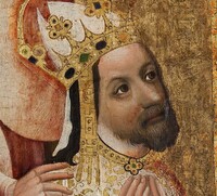 Karel IV. (1316 - 1378), český král a císař Svaté říše římské. Zdroj: Wikipedie, Votivní panel Jana Očka z Vlašimi