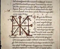 Budyšínský rukopis Kosmovy kroniky z 12. století (výřez). Zdroj: Wikipedie