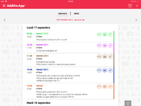 Vue du calendrier dans Additio