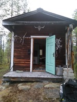 Den ældste hytte fra 1972. Måler ca. 2,5x8 meter.