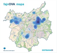 Ukázka výsledků pocitové mapy Ostravy. Zdroj: https://fajnova.cz/pocitova-mapa/