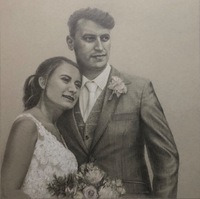 Hand drawn wedding portrait