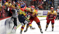 hráči při hokejovém utkání HC Motor České Budějovice vs. HC Dukla Jihlava