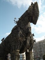 Recreación moderna del caballo de Troya