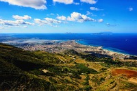 View from Erice of trapani and Egadi islands