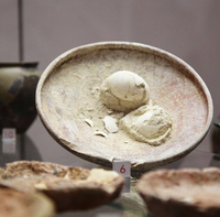 Piatto etrusco con guscio d'uovo. Foto scattata da me al Museo Archeologico di San Gimignano