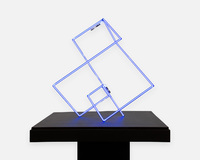 Cube de Boy - néon bleu avec argon, Roger Vilder, 2011.
