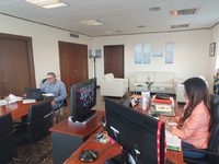 Rodríguez en la reunión telemática con algunos alcaldes
