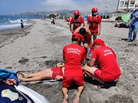 Socorristas de Nerja realizan un simulacro