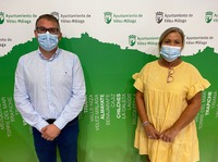Gámez y Domínguez tras la reunión mantenida con los operativos implicados para la mejora en la seguridad en los colegios de Vélez-Málaga