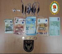 Material incautado por la Policía Local de Rincón de la Victoria de los tres detenidos