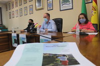 Juan Peñas, Aroa Palma y Antonio Sánchez presentan la jornada ‘Mujeres Rurales Emprendedoras’ de Mancomunidad