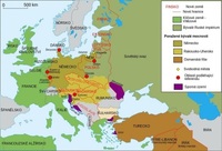 Mapa poválečné Evropy z roku 1923