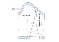 Obr.2 podlepení dvoudílného rukávu