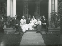 John Jury, his wife Annie (Sinclair) Jury, Chester, Mildred, and Gordon New (child), Elsie, Gordon, and John Jury (child). Clarington Museums and Archives Collection.