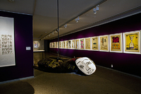 Cockroach girl, sculpture in painted spruce, 2006. Fine Art prints from the story of The Love-Quest of The Cockroach Girl. Calligraphy by Fan Zheng (poem: Jurell)