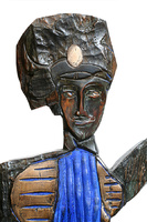 Conquistador (detail), painted and patinated bronze