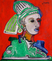 Maya (with blue lips), oil and kasein tempera on canvas, 2005 (approx)