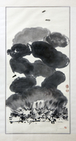 "Bomber över Libyen", potatistryck, 2011